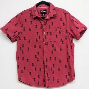 Button Down Pineapple Print Casual Shirt
